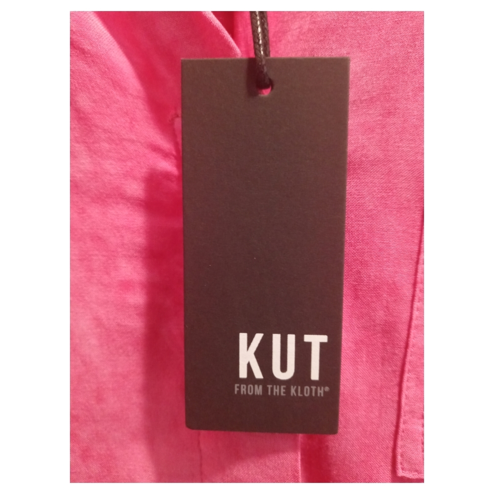 Kut from the Kloth Button Down Blouse Strawberry / Pink Top - Picture 4 of 6